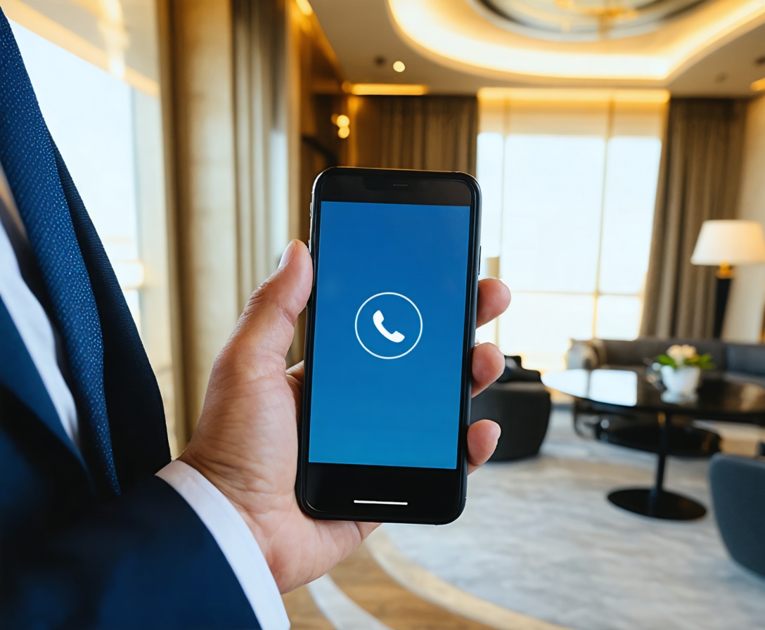 Ein Berater nutzt ein modernes Smartphone für die Kundenkommunikation